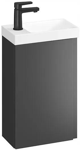 Cersanit Moduo SET, závesná skrinka 39x22x66 cm + umývadlo 40cm, antracitová matná, S801-467-DSM