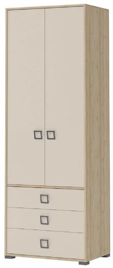 Skriňa 2D3S Kiki P23-BK/KI-01 beech/sand