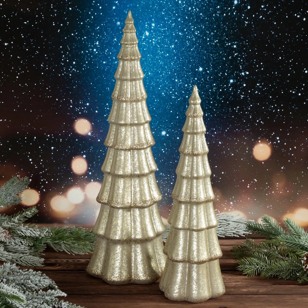 DEKORAČNÁ SOŠKA TREE 15X49 CM ŠAMPANSKÁ