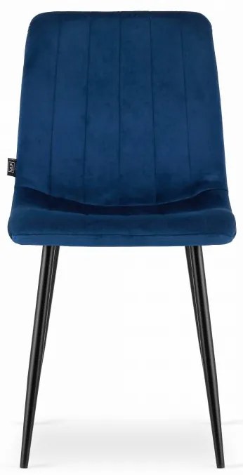 Jedálenský set 1 + 4, čierny stôl RAMOD 100x60 cm + modrá stolička LAVA s čiernymi nohami