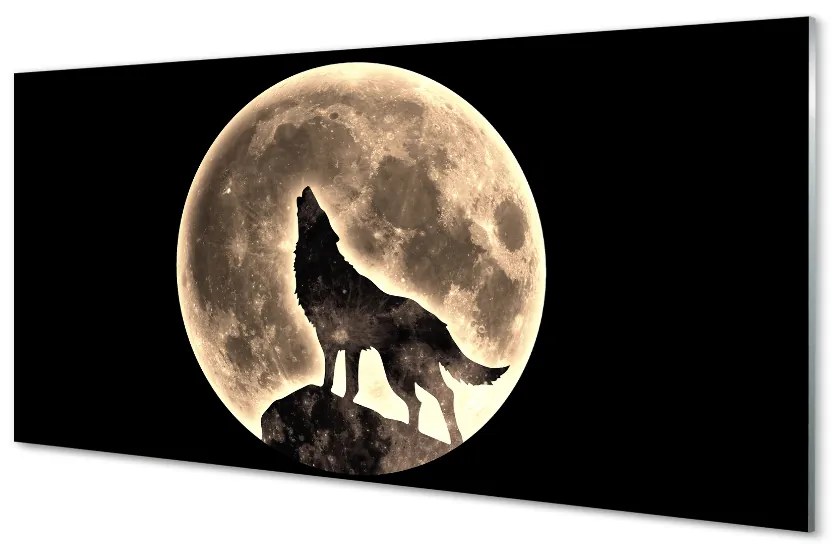 Sklenený obraz wolf moon 125x50 cm