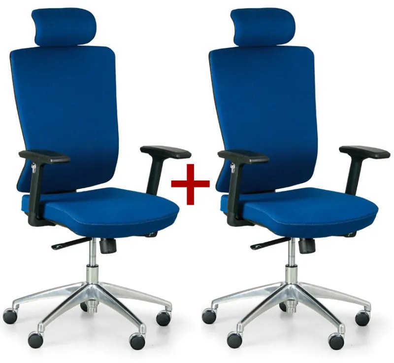 Kancelárska stolička NED F 1+1 ZADARMO, modrá