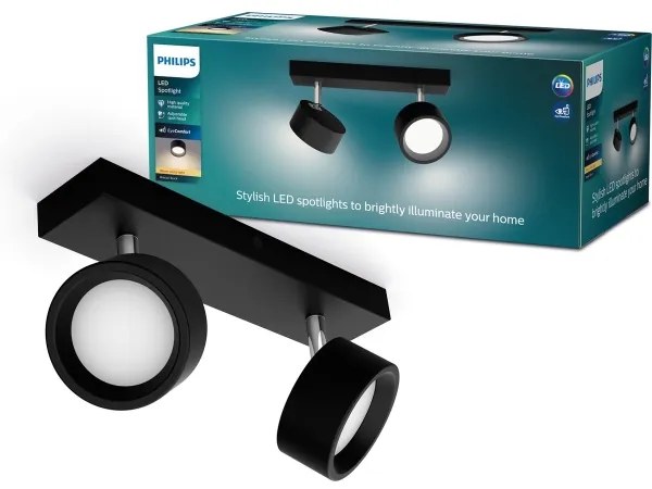 Philips - LED Bodové svietidlo BRACIA 2xLED/5,5W/230V čierna