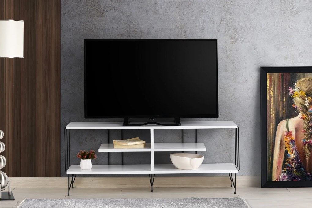 TV stolík/skrinka Elza (Biela). Vlastná spoľahlivá doprava až k Vám domov. 1072658