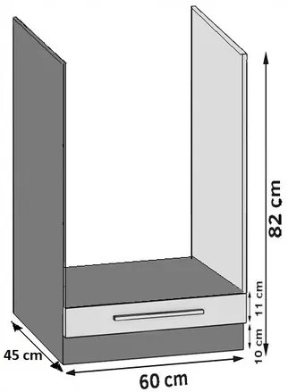 Kuchynská skrinka Belini spodná pre vstavanú rúru 60 cm eben kráľovský bez pracovnej dosky  TOR SDP60/0/WT/HK/0/P