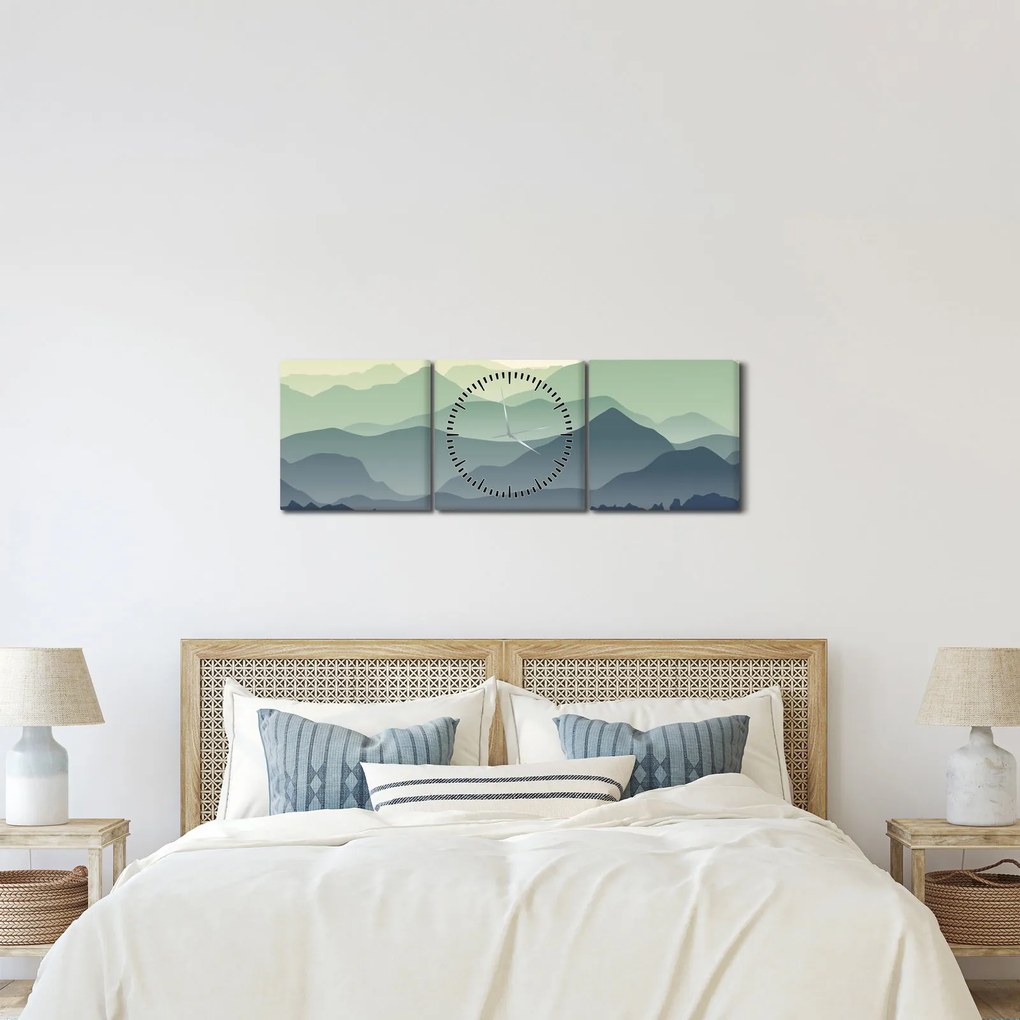 Obraz - Forest Mountain (s hodinami) (90x30 cm)