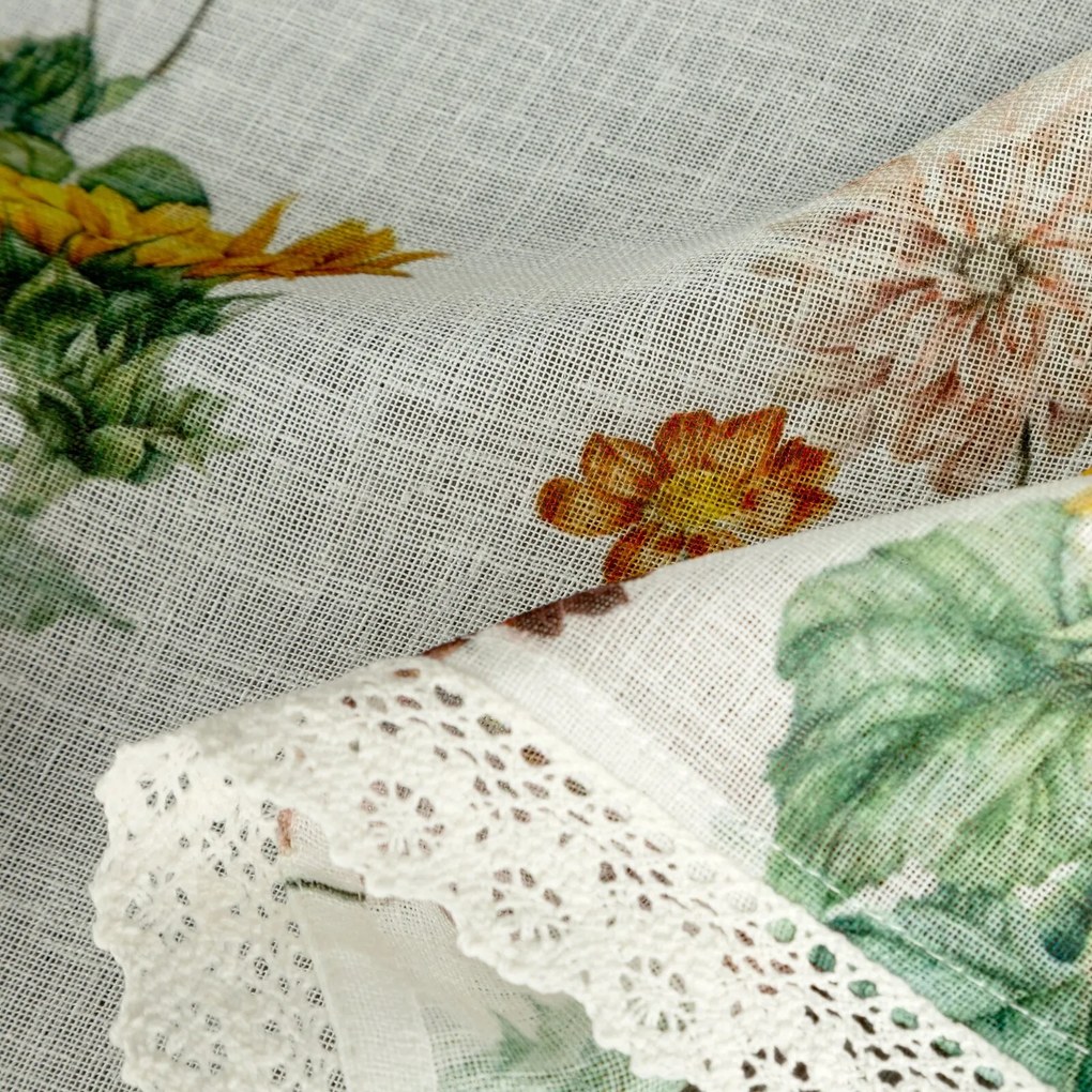 KRÁTKA ZÁCLONA NA PÁSKE ADELA 150X30 CM KVETY