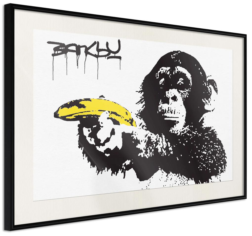 Artgeist Plagát - Banana Gun [Poster] Veľkosť: 45x30, Verzia: Čierny rám s passe-partout