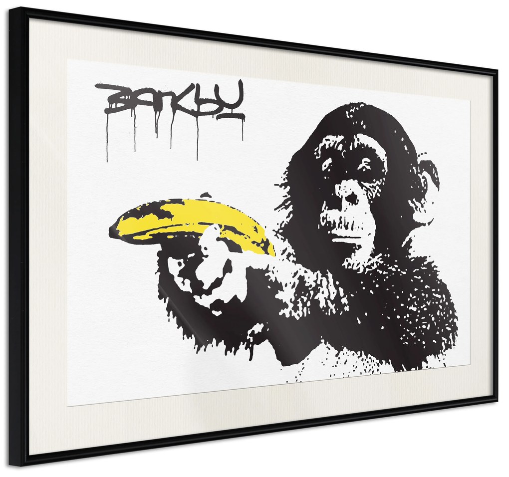 Artgeist Plagát - Banana Gun [Poster] Veľkosť: 60x40, Verzia: Zlatý rám s passe-partout