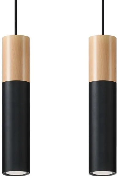 Sollux SL.0633 - Luster na lanku PABLO 2xGU10/40W/230V čierna