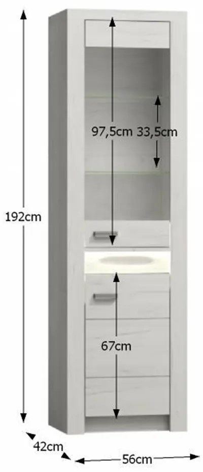 Tempo Kondela Vitrína, jaseň biely, INFINITY I-04