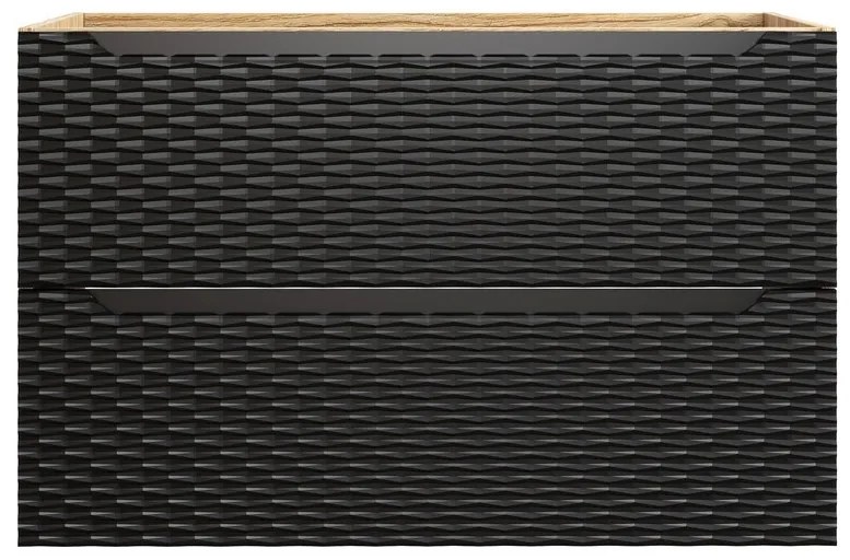 Závěsná skříňka pod umyvadlo Ocean 90 cm dub olejovaný/černá
