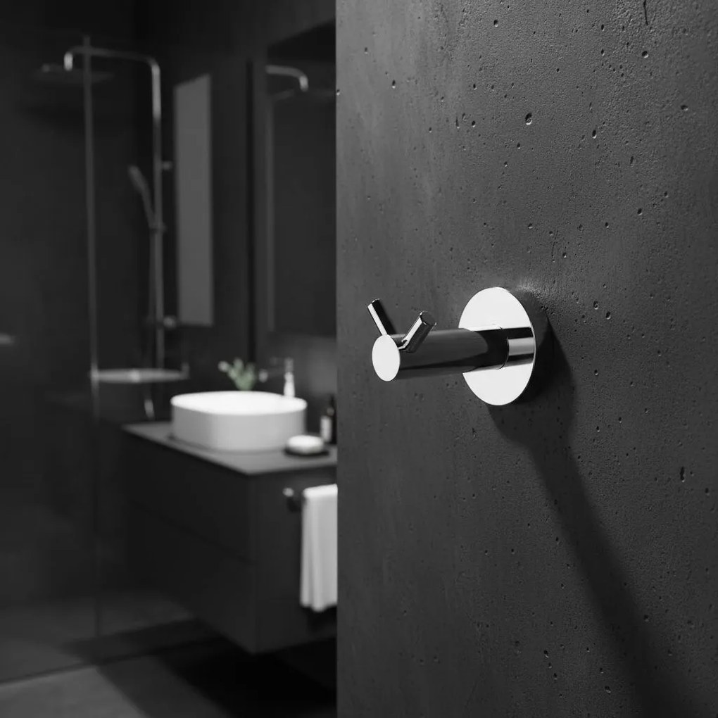 Rea Leo, kúpeľňový 2-háčik na uteráky, chrómová, REA-88040