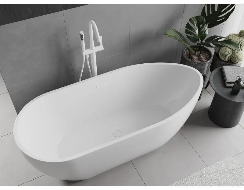 Mexen Eos, voľne stojaca vaňa 170 x 75 cm, biela, biely prepad, 52471707500-20