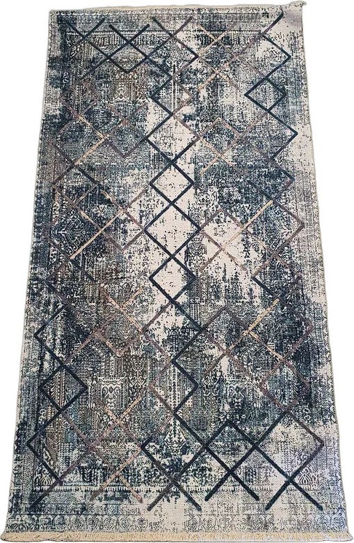 Moderný koberec Banco 1037 – modrá a béžová kombinácia Rozmer: 115x170 cm