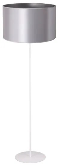Duolla - Stojací  lampa CANNES 1xE27/15W/230V pr. 45 cm strieborná/biela