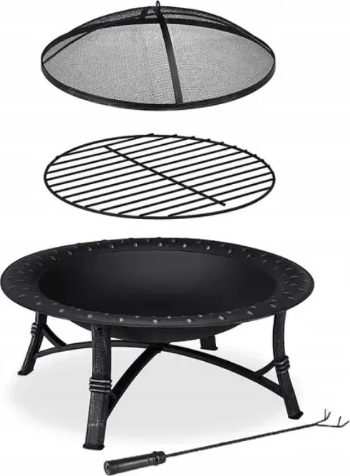 Kovové prenosné ohnisko FIREBOWL ∅ 90 cm, čierne