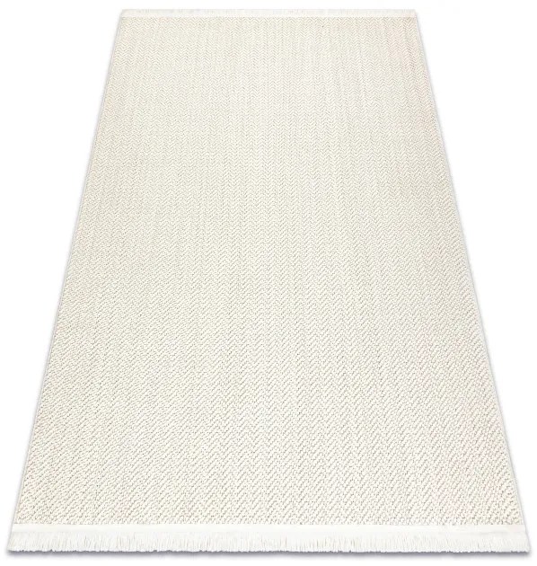 Koberec NANO FJ86B Jodelka, chevron biely