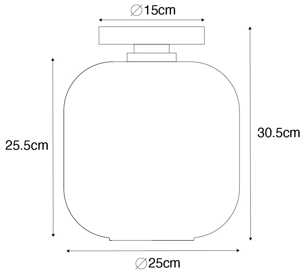 Inteligentné stropné svietidlo mosadzné a jantárové sklo vrátane WiFi G95 - Zuzanna