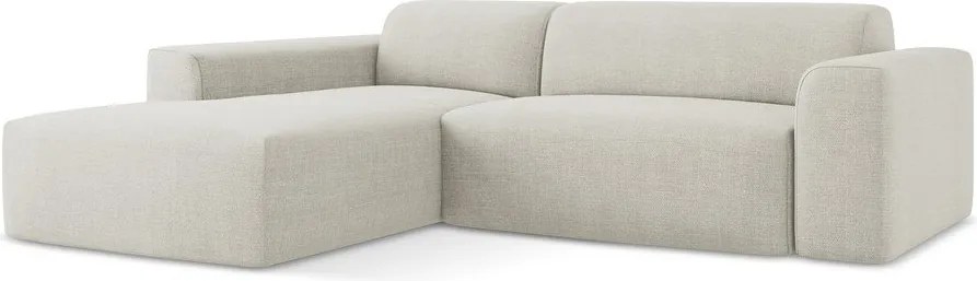 Béžová rohová pohovka (ľavý roh/s leňoškou) Keli – Makamii