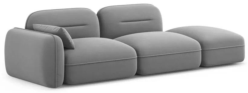 Svetlosivá zamatová leňoška (ľavý roh) Audrey – Interieurs 86