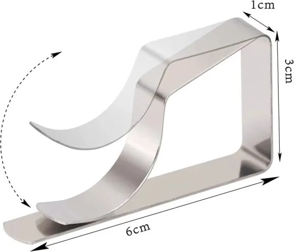 Kovové úchyty na obrus strieborné (8 ks)