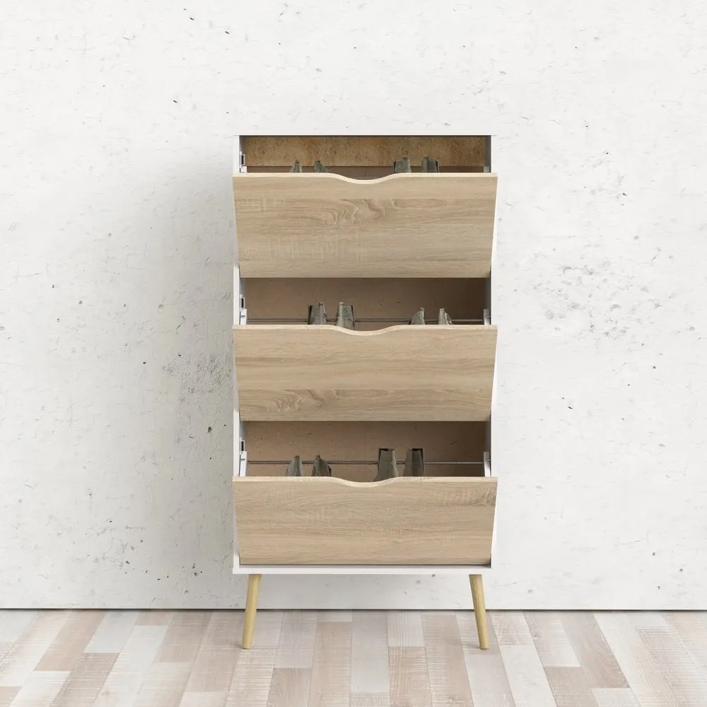 Skrinka na topánky v dubovom dekore Tvilum Oslo