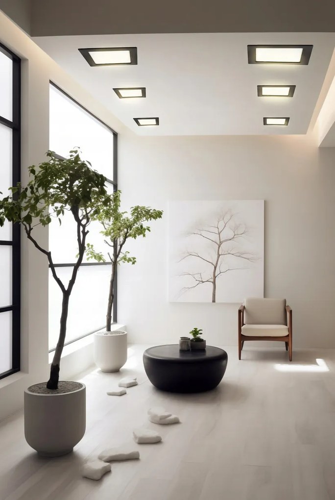 BERGE Štvorcový zapustený LED panel 6W - 660lm - 4000K - čierny