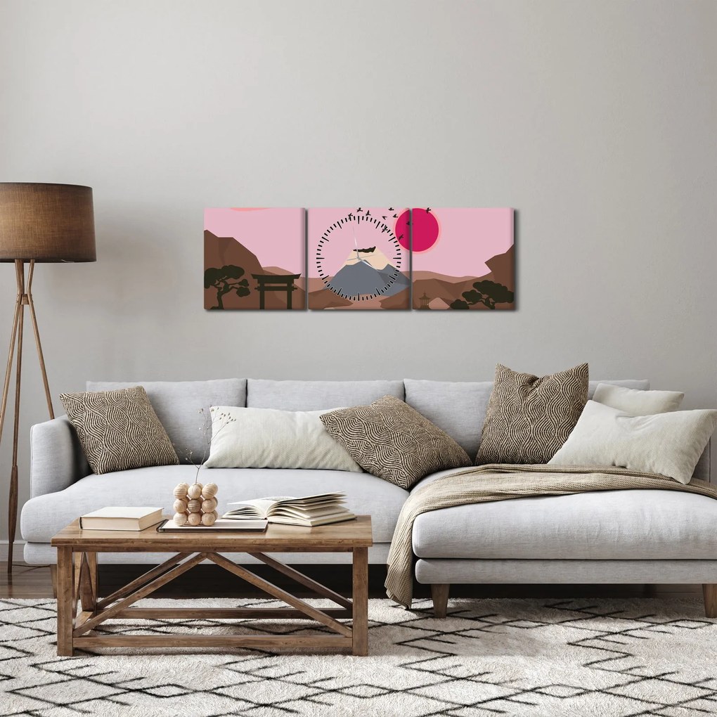 Obraz - Japonsko N⁰2 (s hodinami) (90x30 cm)