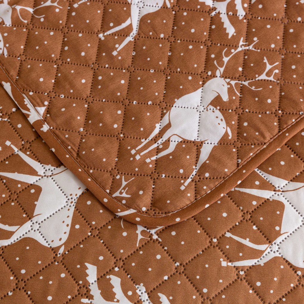 Prehoz na posteľ WHITE DEER hnedý Rozmer: 220 x 240 cm