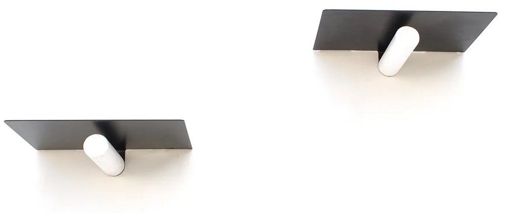 Nástenná polica Etora 2 kusy 21 cm čierna/biela