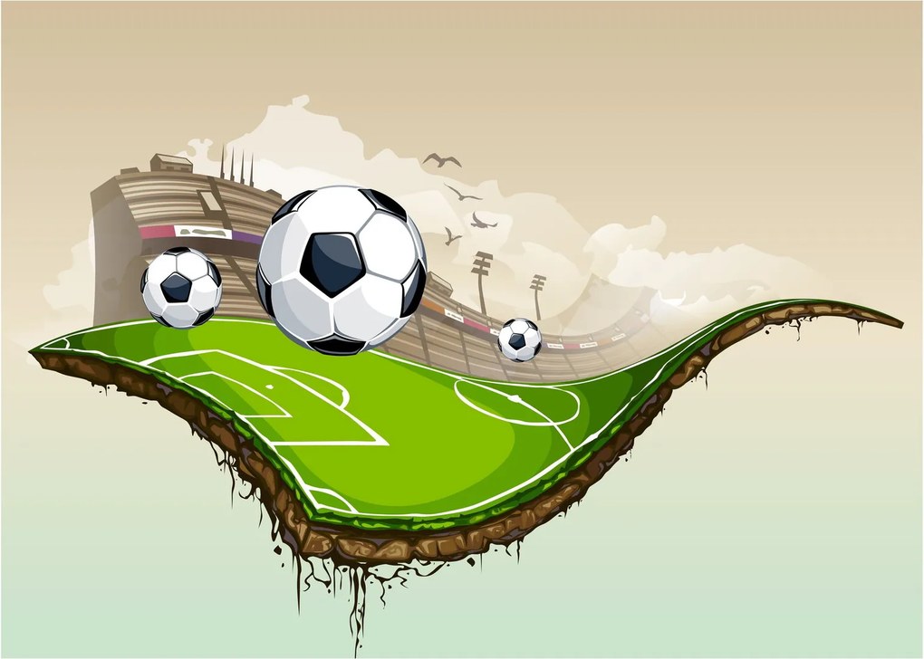 Sklenený obraz - Futbalové ihrisko (70x50 cm)