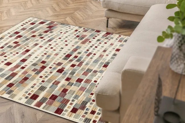 Koberec KILIM 7950/52933 geometrický sivý / béžový