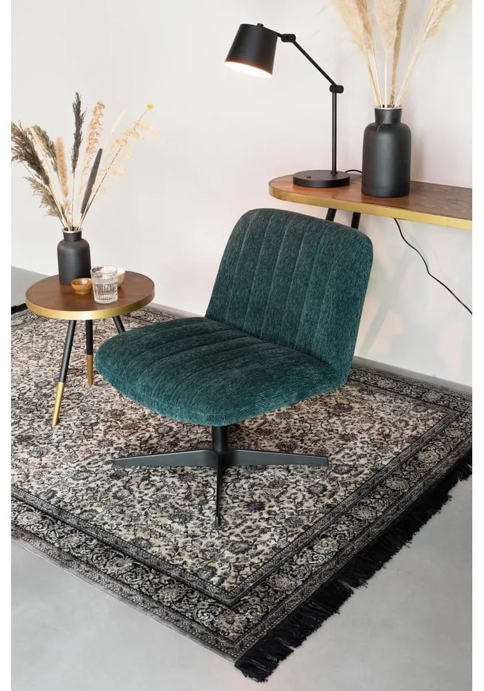 Čierna stolová lampa s kovovým tienidlom (výška 60 cm) Hajo – White Label