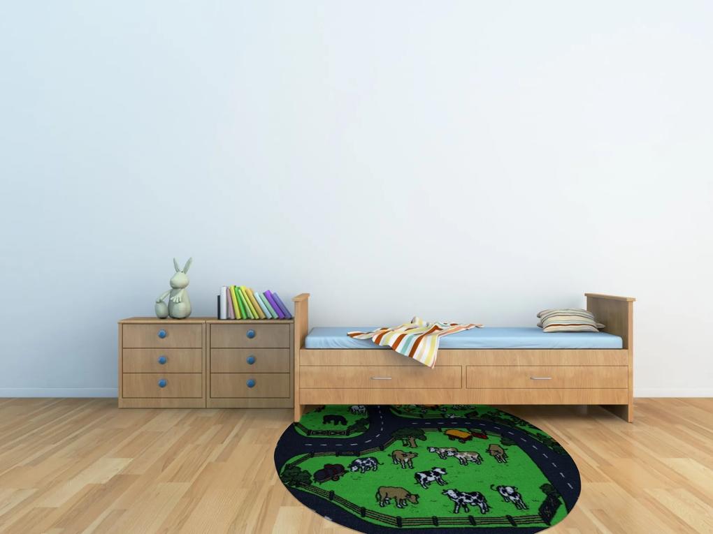 Vopi koberce Detský kusový koberec Farma II. kruh - 160x160 (priemer) kruh cm