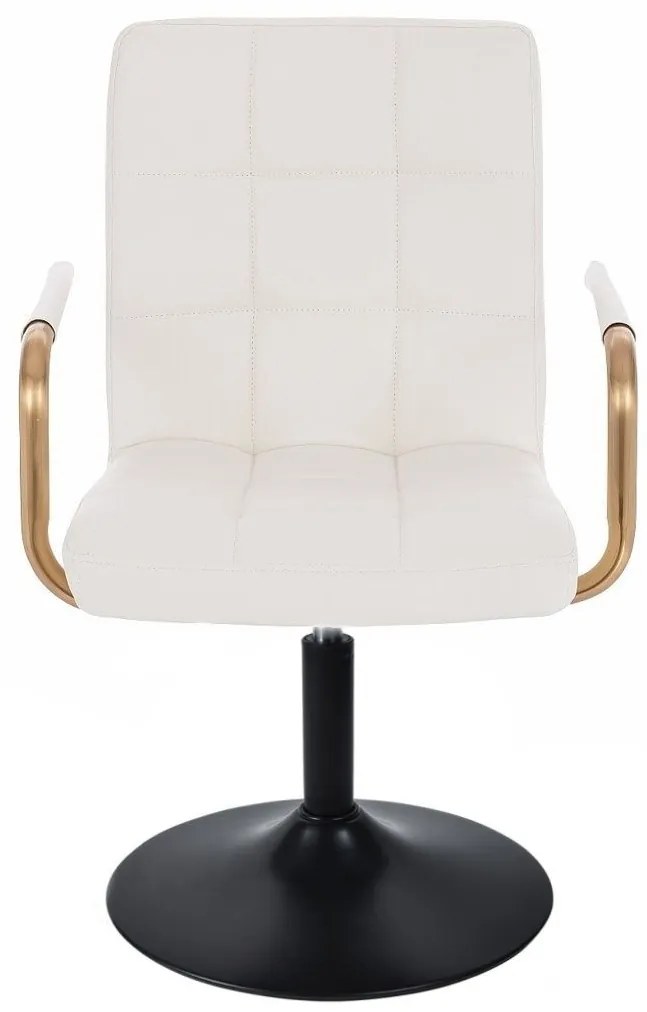 LuxuryForm DESIGN Stolička VERONA GOLD na čiernom tanieri - biela