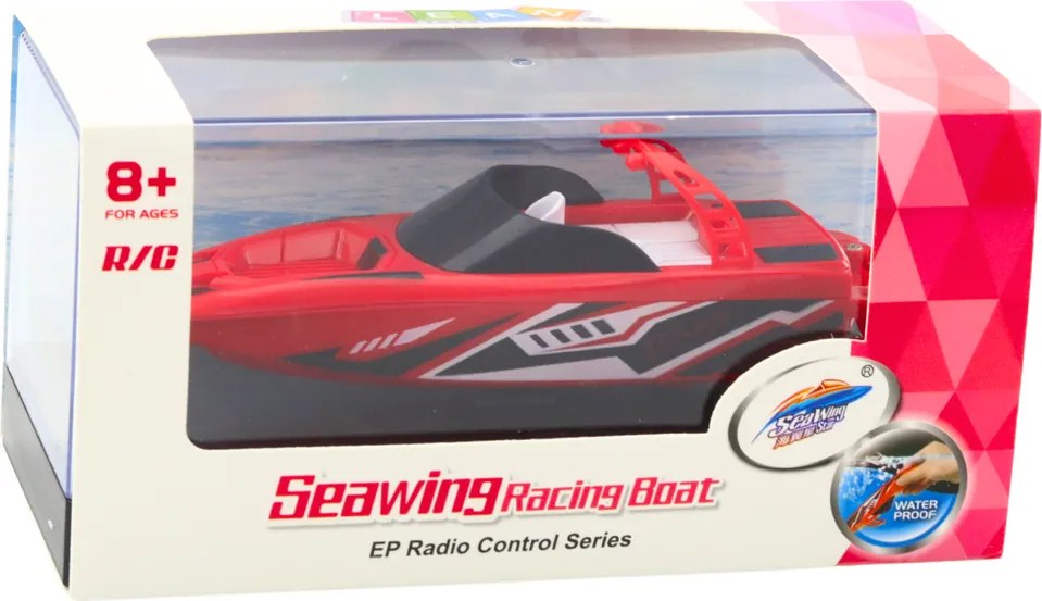 LEAN Toys RC rýchlostný čln na diaľkové ovládanie bielo-červený 15cm