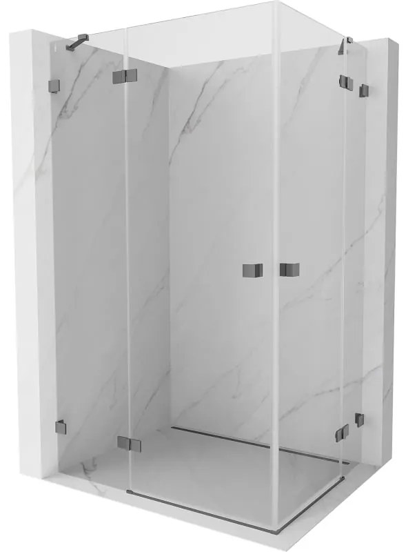 Mexen Lunar Duo, výklopný sprchový kút 100 x 85 cm, 8mm číre sklo, grafitový profil, 834-100L-085P-95-00