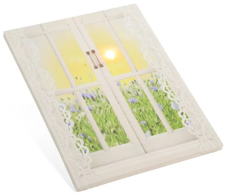 Nexos 86800 Nástenná maľba slnka za oknom, 1 LED, 30 x 40 cm