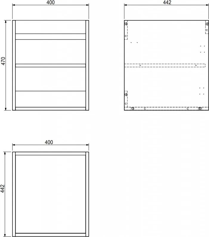 Mexen Box-A, závesná skrinka 40 cm, biela matná, 91AX1-0400-470-1-01