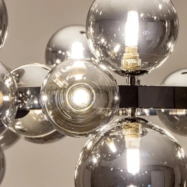 Brilagi - LED luster na lane MILLA 15xG9/3W/230V čierny chróm/dymové