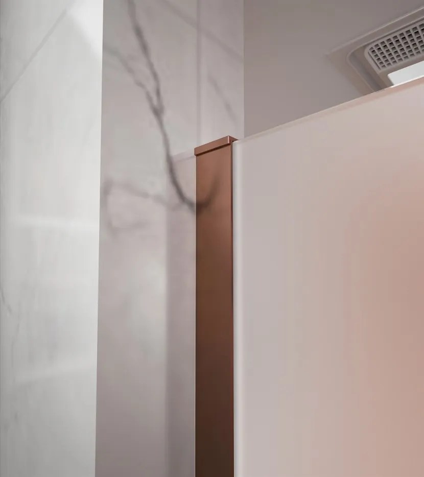 Erga Paris, sprchová zástena Walk-In 120x200 cm, 8mm sklo námraza, medený matný profil, ERG-V02-PARIS-120x200-FR-CO
