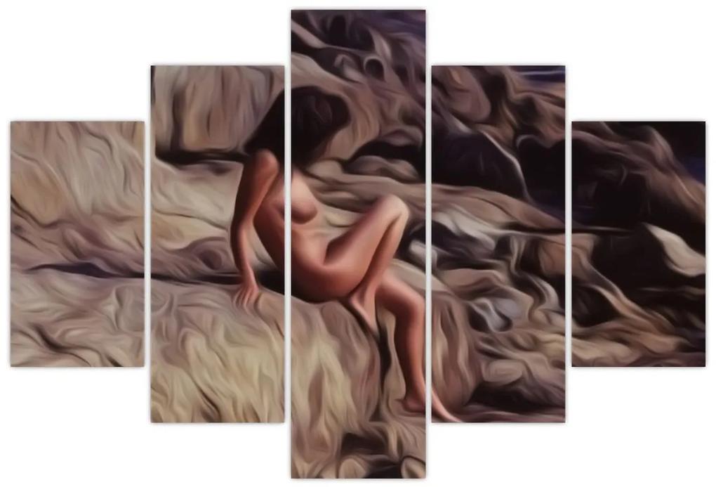 Obraz - Maľba ženy (150x105 cm)
