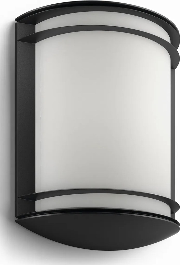Philips 17320/30/P3 Antelope Vonkajšie nástenné LED svietidlo 28 cm, čierna