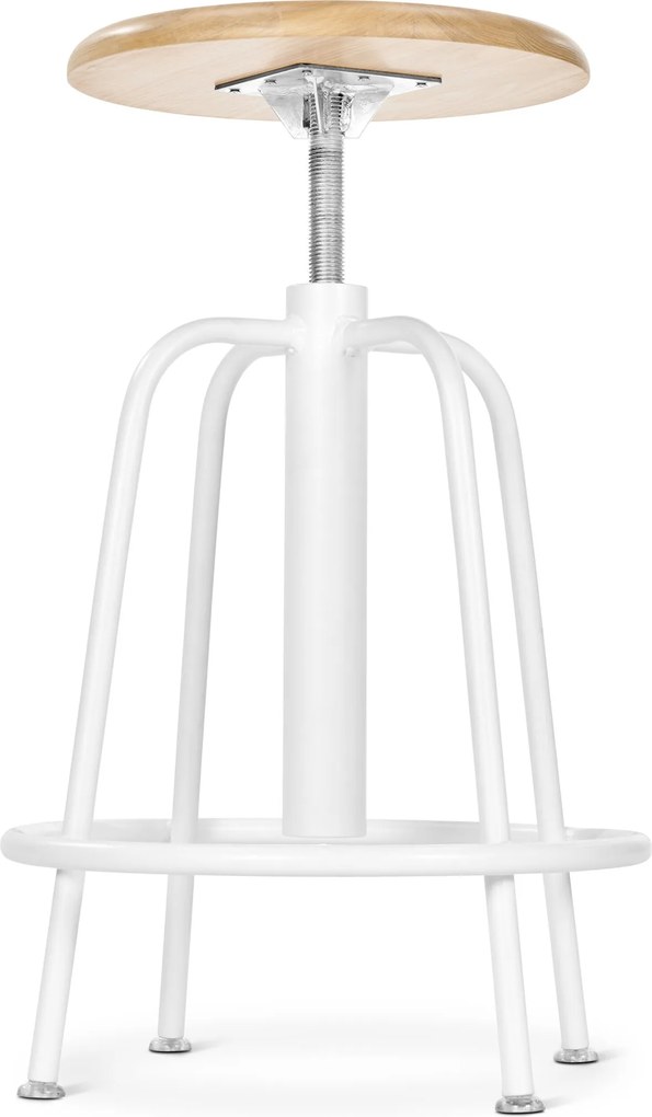 Barová stolička s nastaviteľnou výškou, biela