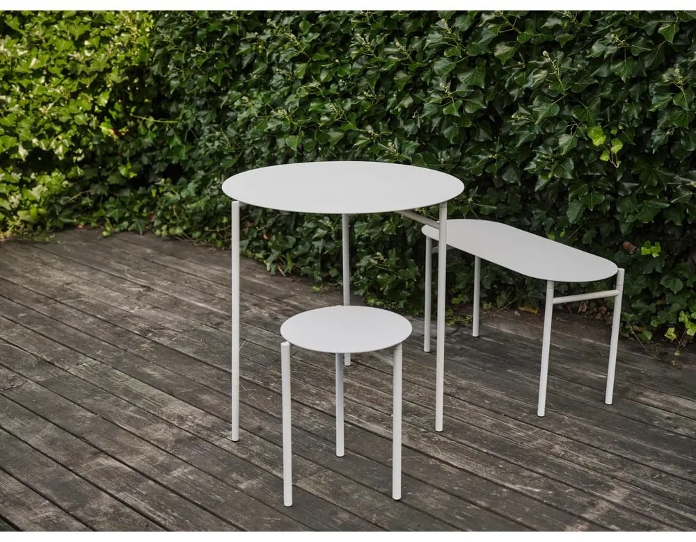 Biely kovový okrúhly jedálenský stôl ø 70 cm Disc – Zone