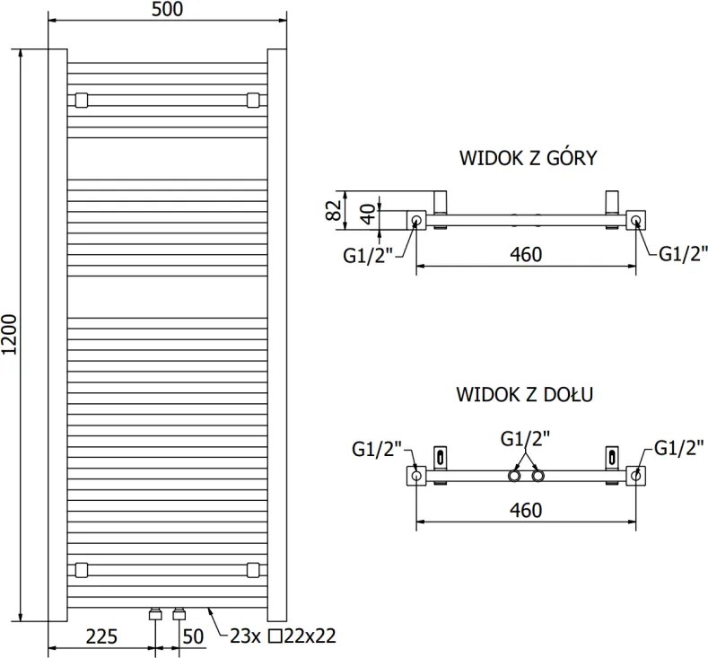 Mexen Pluton vykurovacie teleso 1200 x 500 mm, 616 W, biela, W106-1200-500-00-20