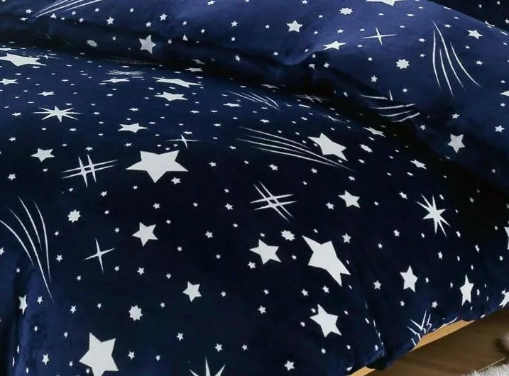 Jemné mikroplyš obliečky Homa DEBORAH STAR BLUE 140x200 cm