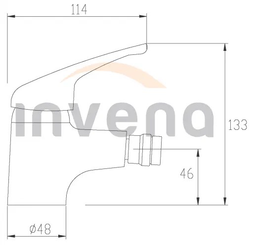 Invena Perea, bidetová batéria, chrómová, INV-BB-05-001-Q