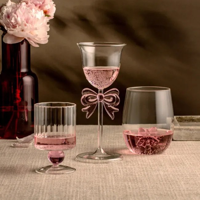 Pohár na stopke BOWY s mašľou 762376 200 ml